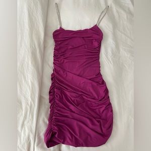Pink dress with rhinestone straps
